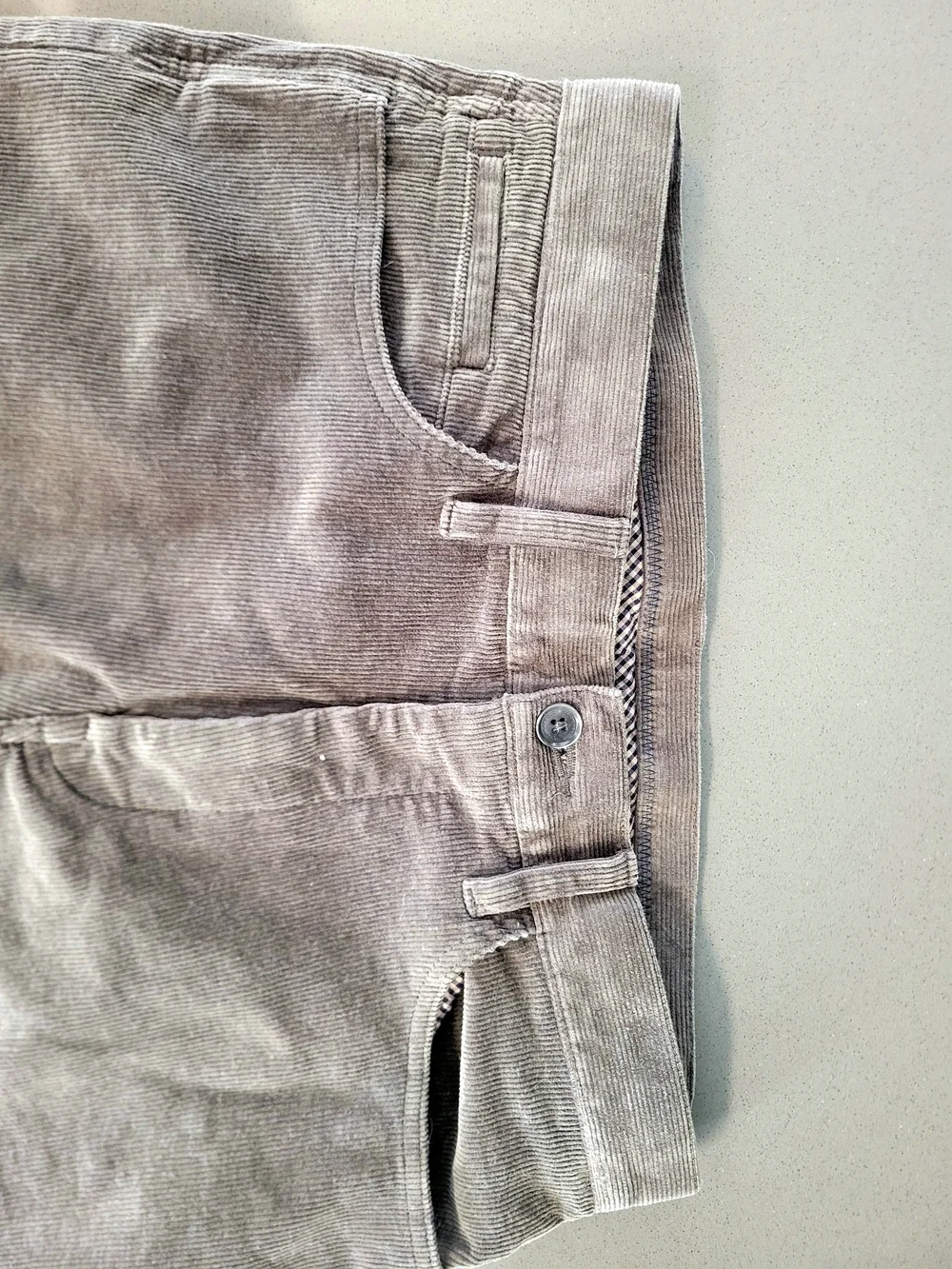 Joseph Abboud Men's Fine-Wale Corduroy Pants - Gray, Straight Leg (33x34)